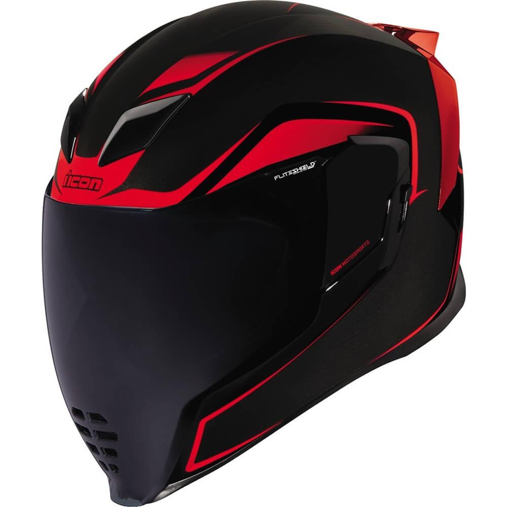 icon airflite krom helmet Airflite Motorcycle - Dark - Rubatone form fit Handcrafted FRP composite shell for optimum strength with minimized weight Fog Icon Airflite Crosslink Full Face