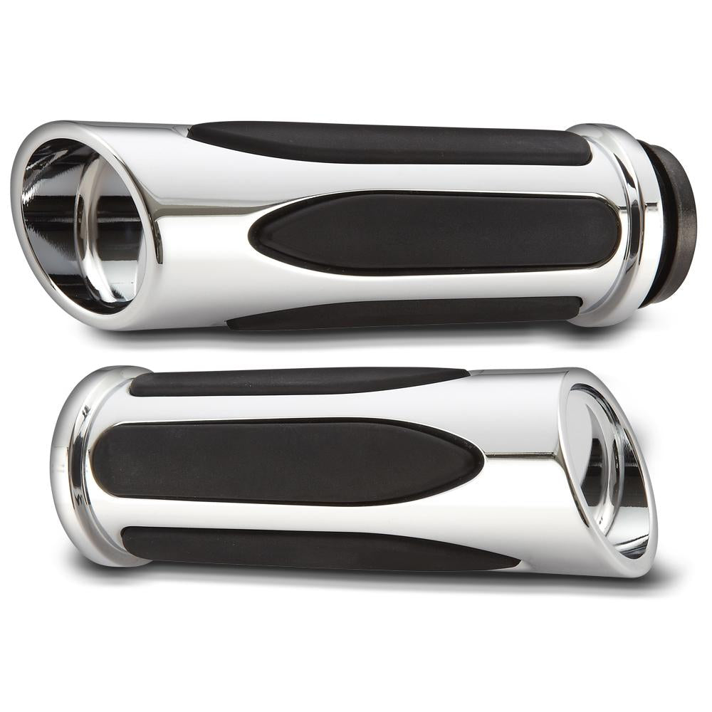 Arlen Ness Deep Cut Comfort Series Grips - Chrome
