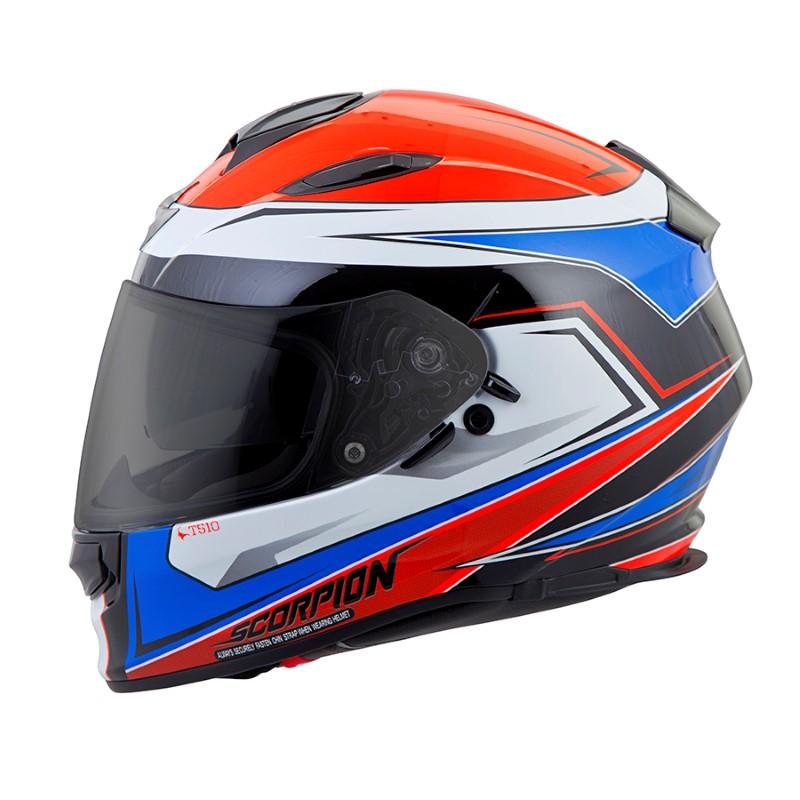 blue scorpion helmet Scorpion EXO-T510 Tarmac Red-Blue Helmet