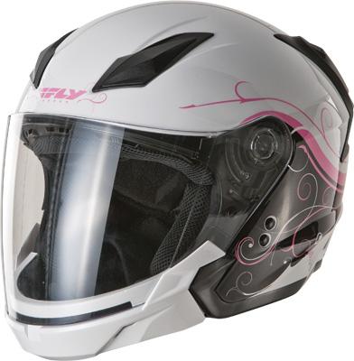 fly tourist modular motorcycle helmet Fly Racing Tourist Cirrus White-Pink Helmet