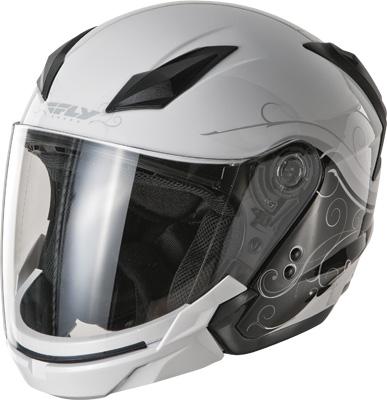 fly street tourist motorcycle helmet Fly Racing Tourist Cirrus White-Silver Helmet