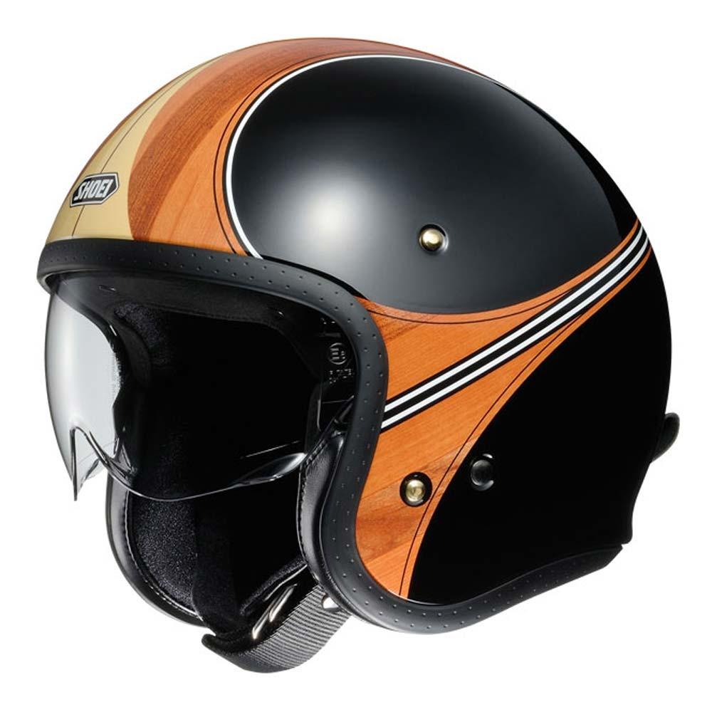 Shoei J O Vintage Open Face Helmet Waimea TC-10 Black-Wood Grain