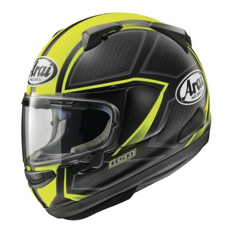 arai helmet black and gold Arai Quantum-X Spine Black-Hi-Viz Yellow Helmet