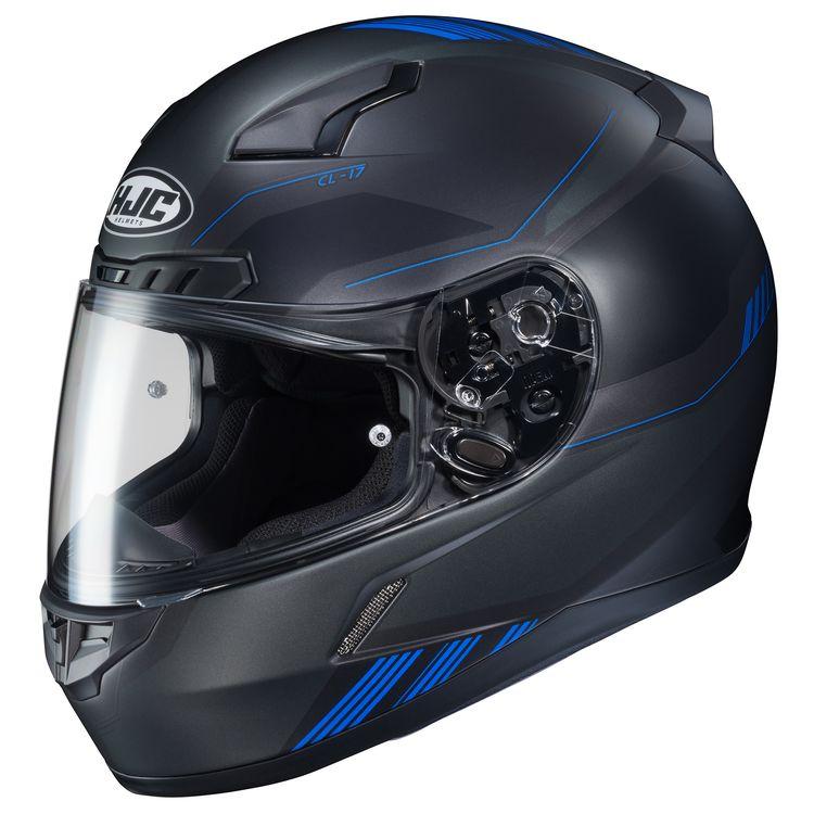 hjc cl-17 striker helmet black and gray HJC CL-17 Combat Matte Black-Blue Helmet