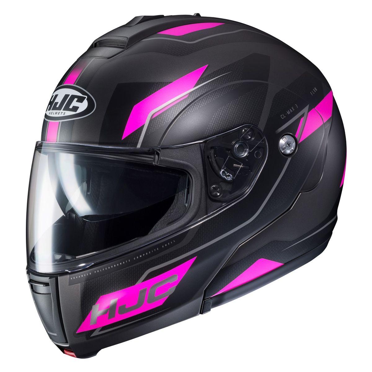 hjc cl-max 3 flow snow helmet electric shield HJC CL-MAX 3 Flow Black-Pink MC-8SF