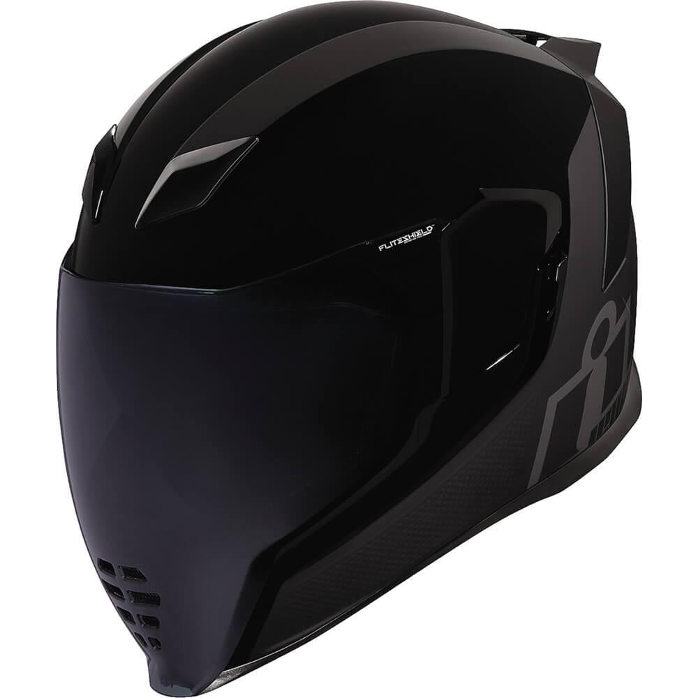 icon airflite helmet black 3xl Airform Solid wicking Hydradry liner can be removed and washed Icon Airflite Dark Helmet