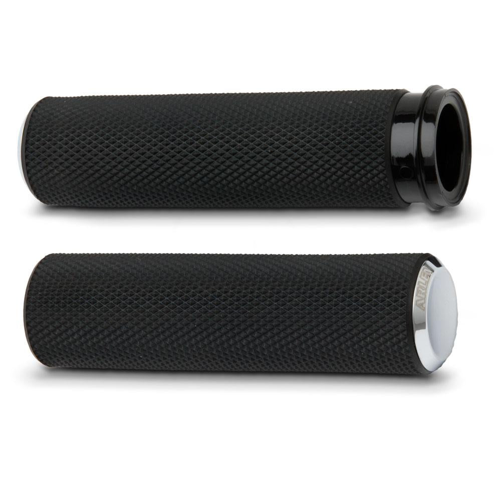 Arlen Ness Knurled Fusion Grips - Chrome
