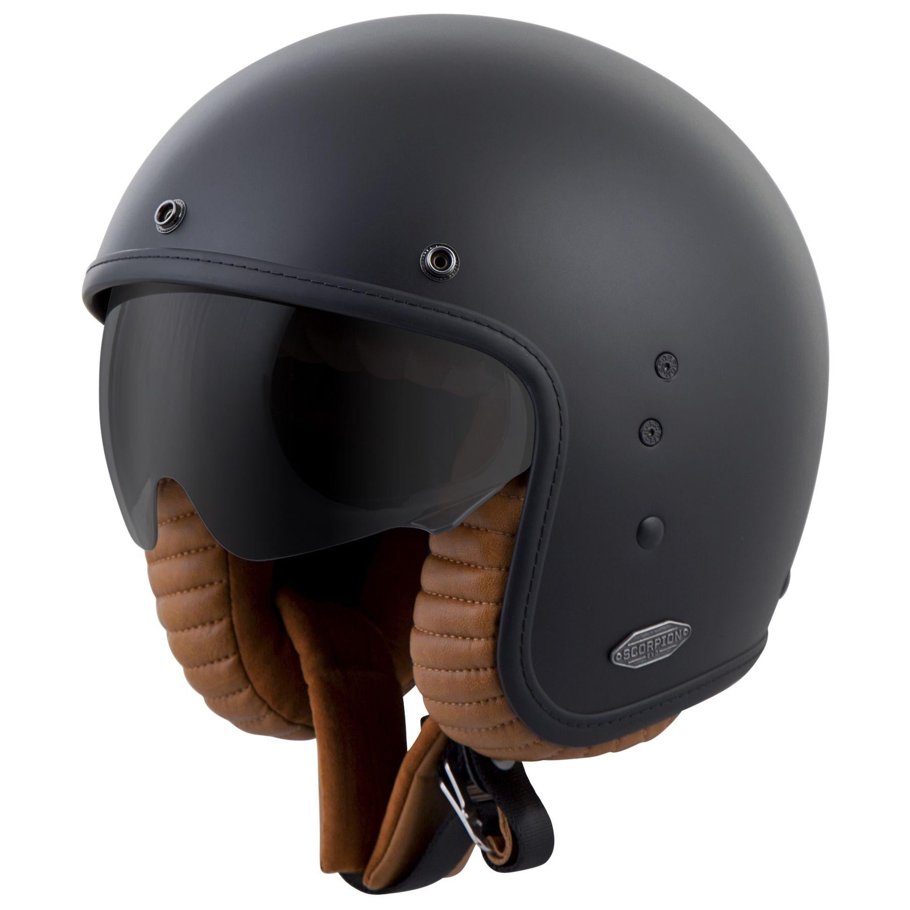 scorpion baron open face helmet Scorpion Belfast Solid Matte Black