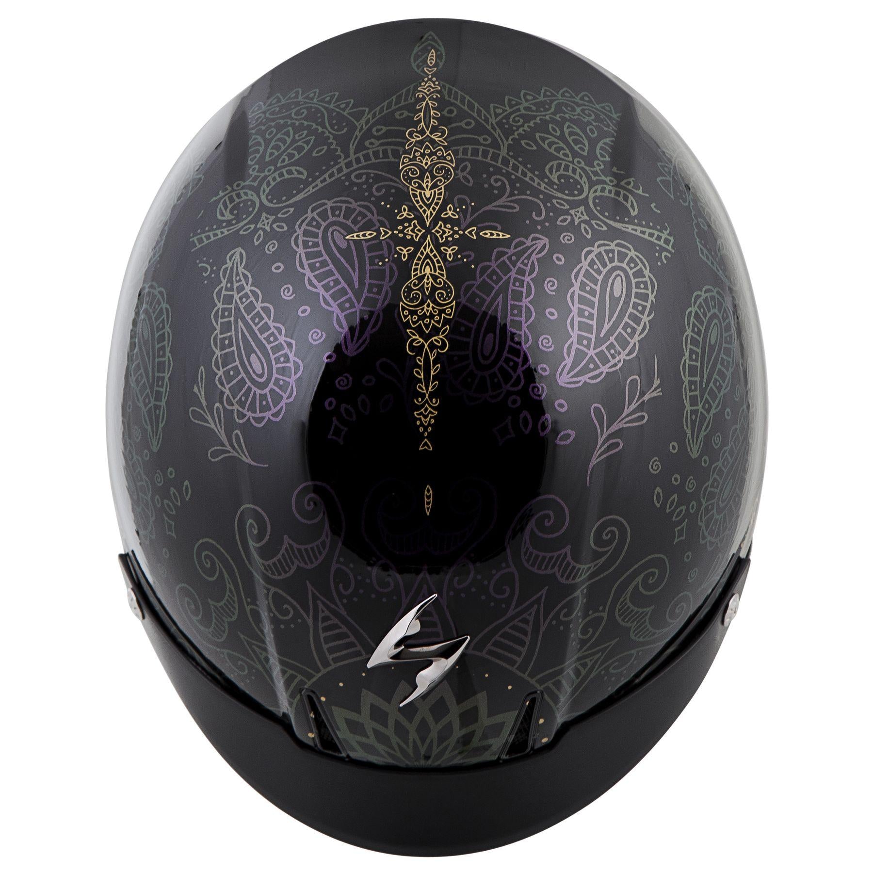 scorpion azalea half helmet Scorpion EXO-C110 Azalea Black-Gold – Motorangutan