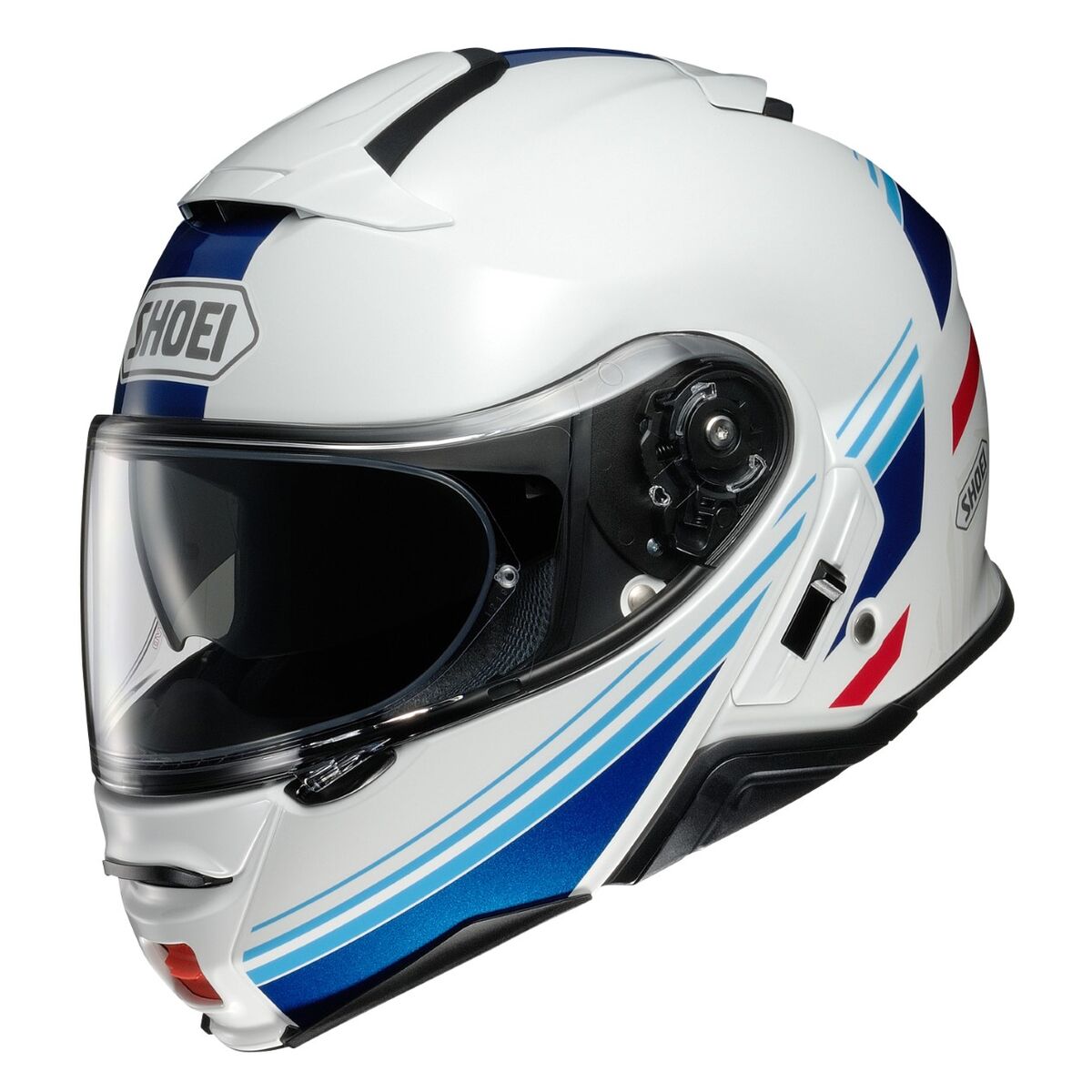 blue and white shoei helmet Shoei Neotec II Separator Modular Helmet – Motorangutan